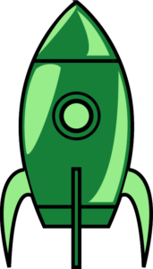 Growth Money Mindset Home Page Image - Rocket Ship Clipart (Green)